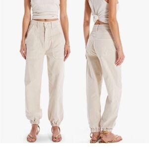 MOTHER Wrapper Patch Springy Ankle Jeans in Cream Puff - Excellent Pre-Owned, 25